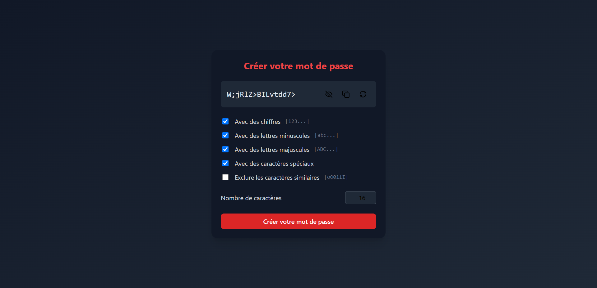 Générateur de mot de passe
